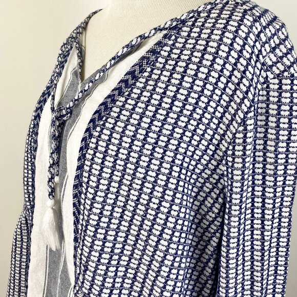 Crown & Ivy Women XXL Peasant Top Blouse Bohemian with Tassels Long Sleeve Boho - Picture 5 of 15